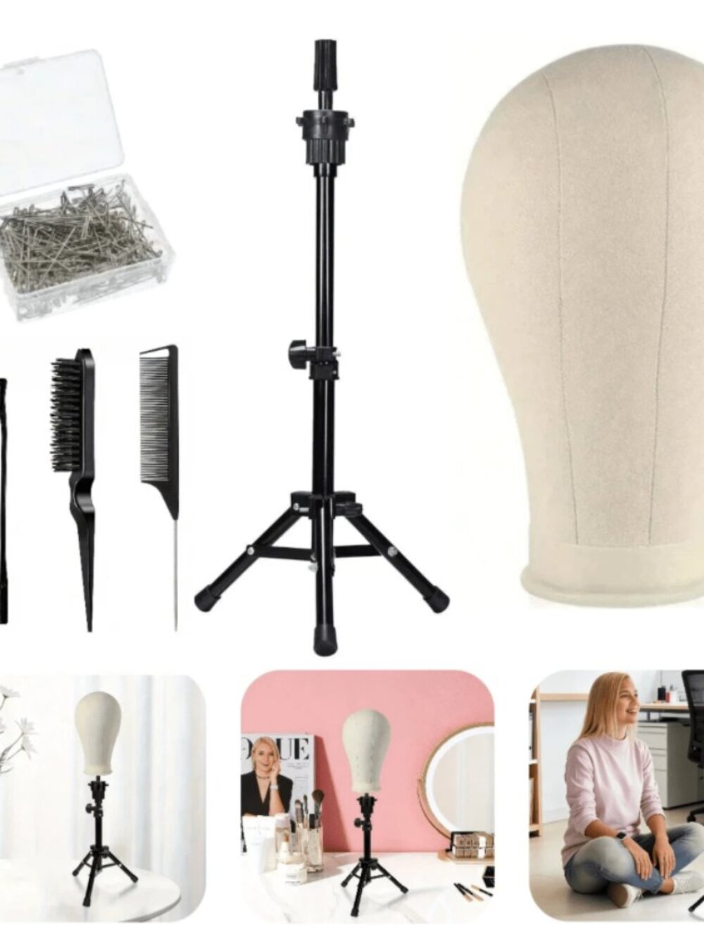 Wig Stand With Wig Head, Mannequin Head